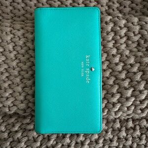Kate Spade Turquoise Wallet with Gold Accents